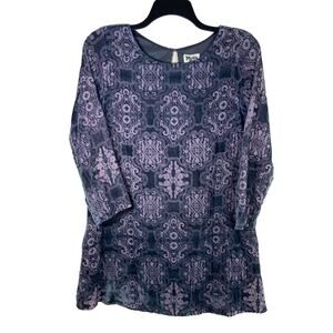 Show Me Your Mumu Dress Women’s Large‎ Purple Velvet Burnout Paisley Boho Style
